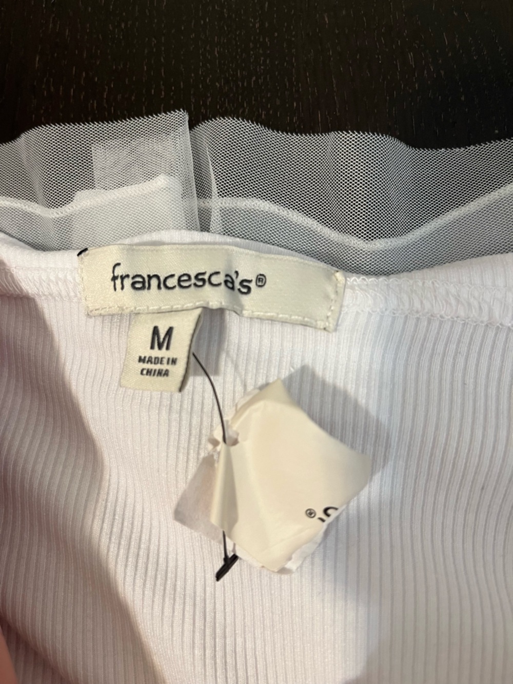 Francesca's Collections White Ruffled Spaghetti Strap Peplum Top - Picture 3 of 6